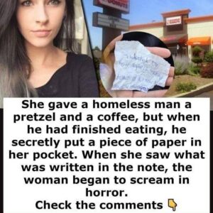 This woman chose to offer a pretzel and a coffee to a homeless man